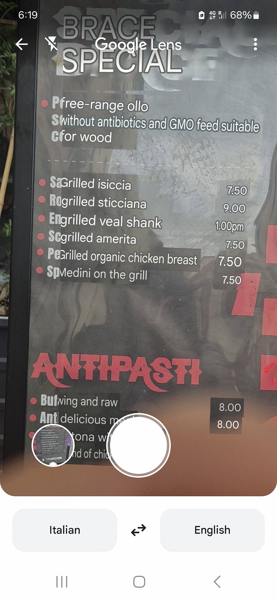 Menu di Rosticceria Pollo Gigante 