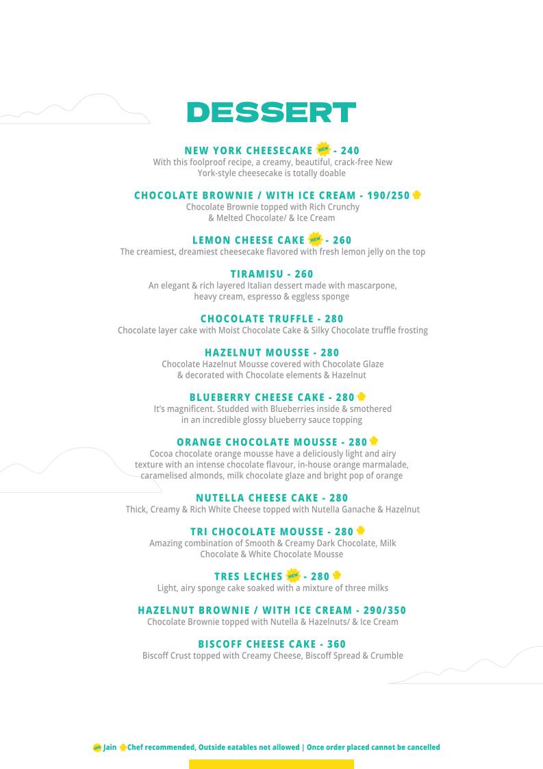 Poona Food truck menu