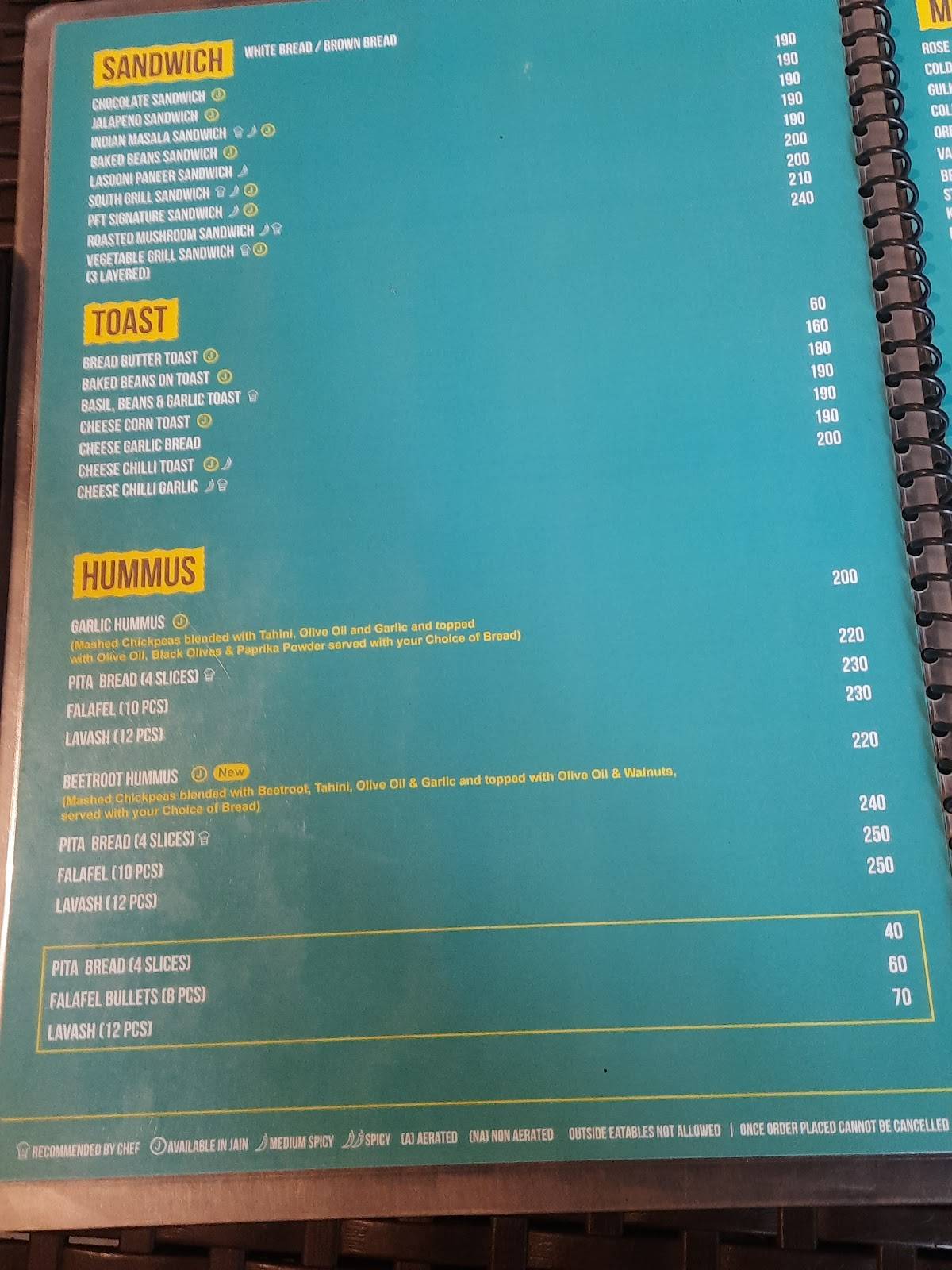 Poona Food truck menu