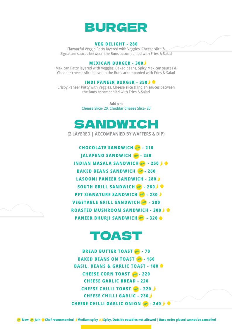 Poona Food truck menu