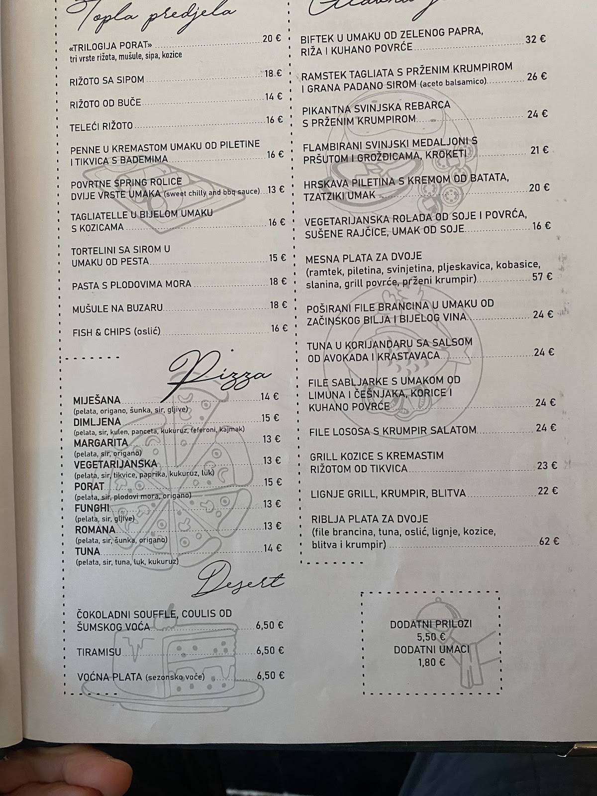 Menu di Porat Restaurant & bar 