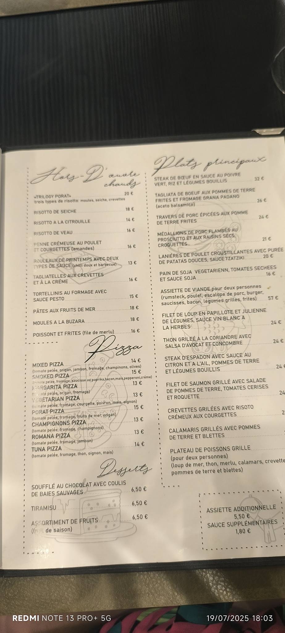 Menu di Porat Restaurant & bar 