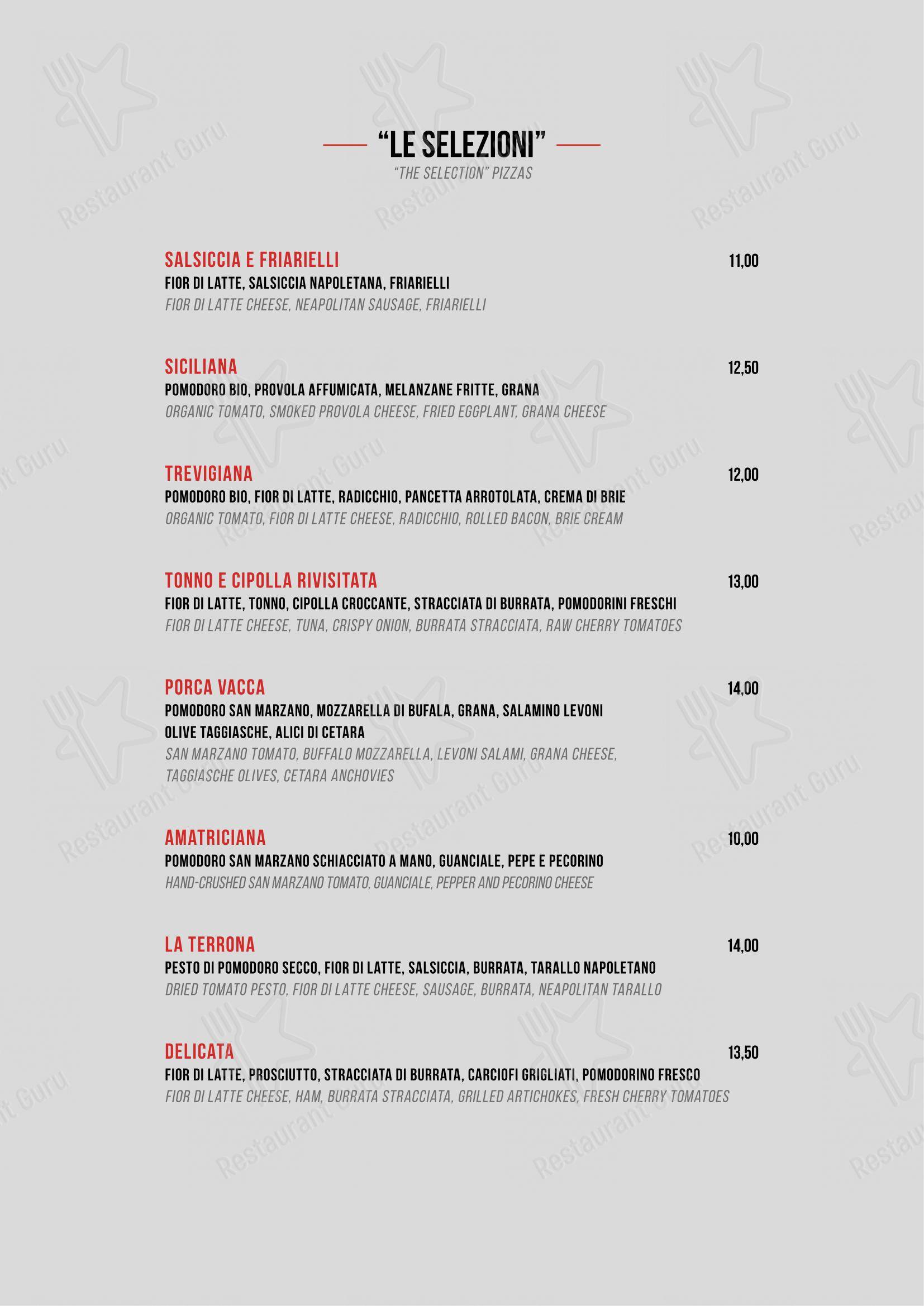 Porca Vacca in Dro - Menu