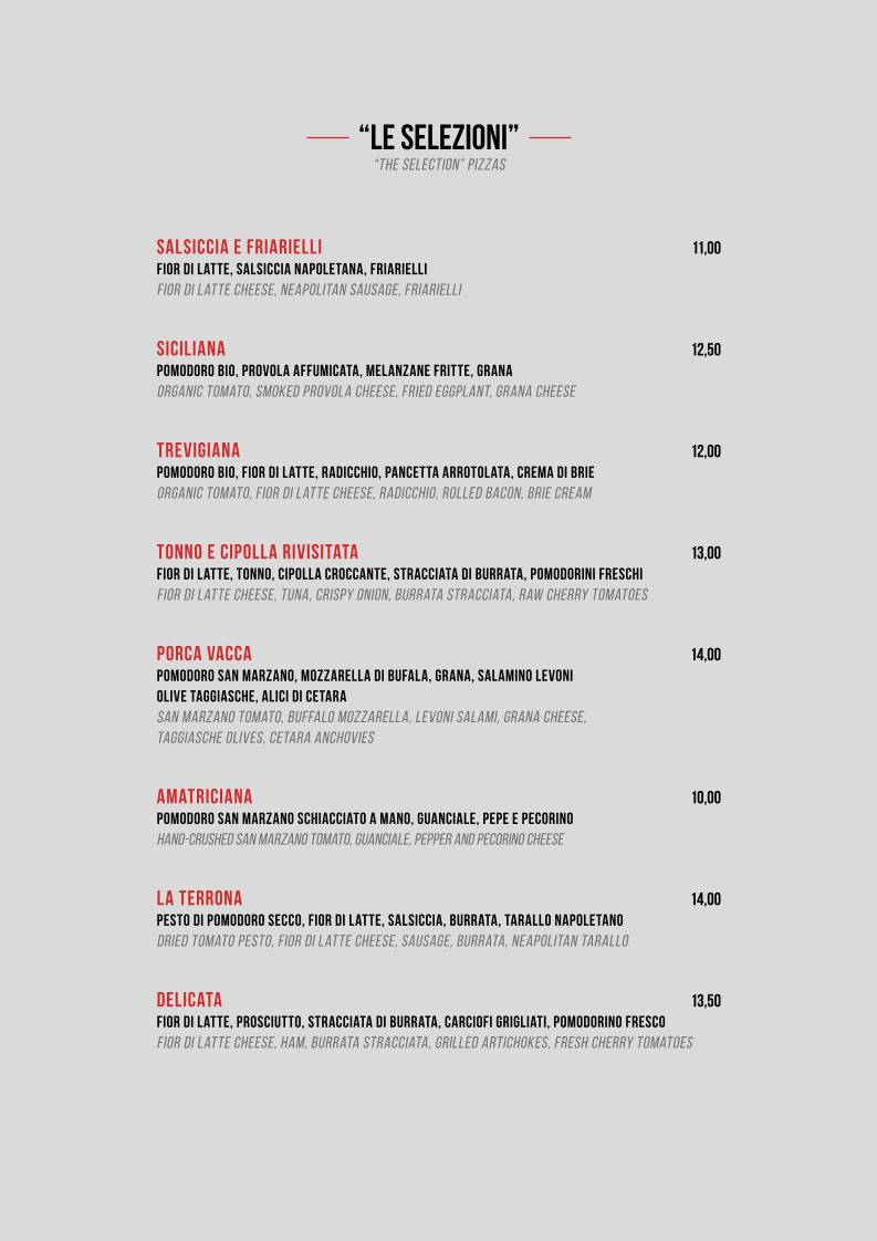 Menu di Porca Vacca 
