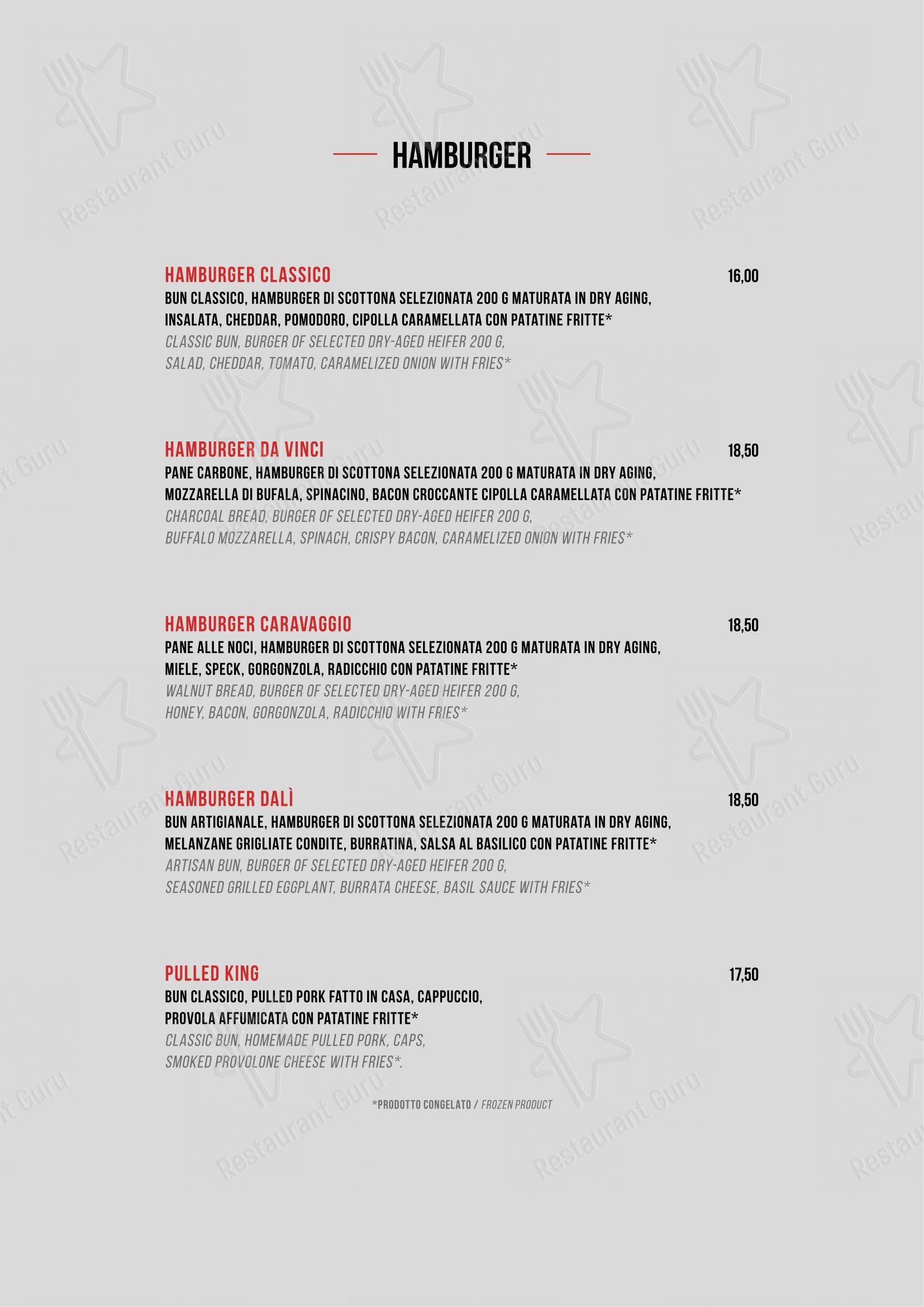 Menu per Porca Vacca ristorante