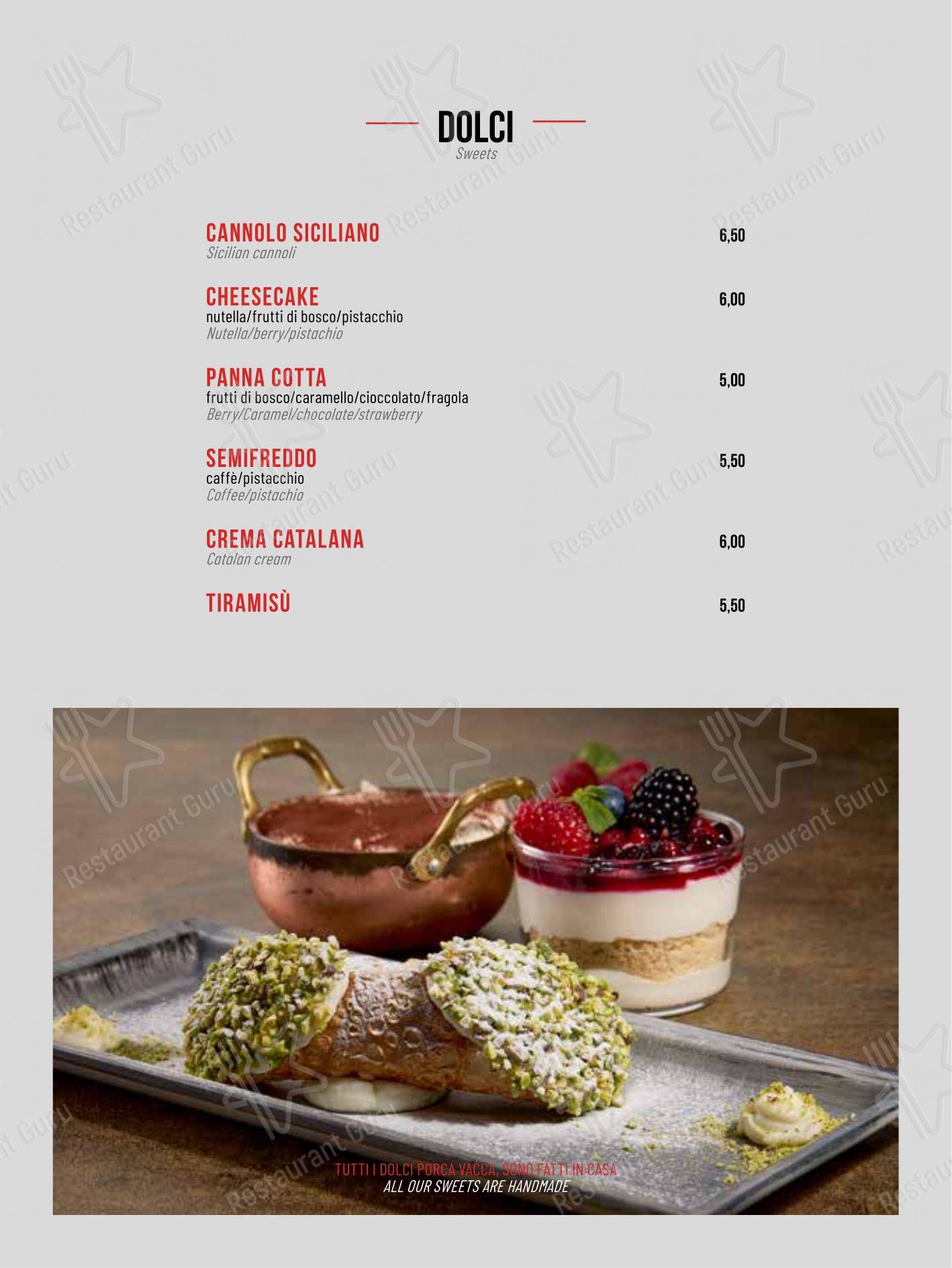 Porca Vacca in Dro - Menu