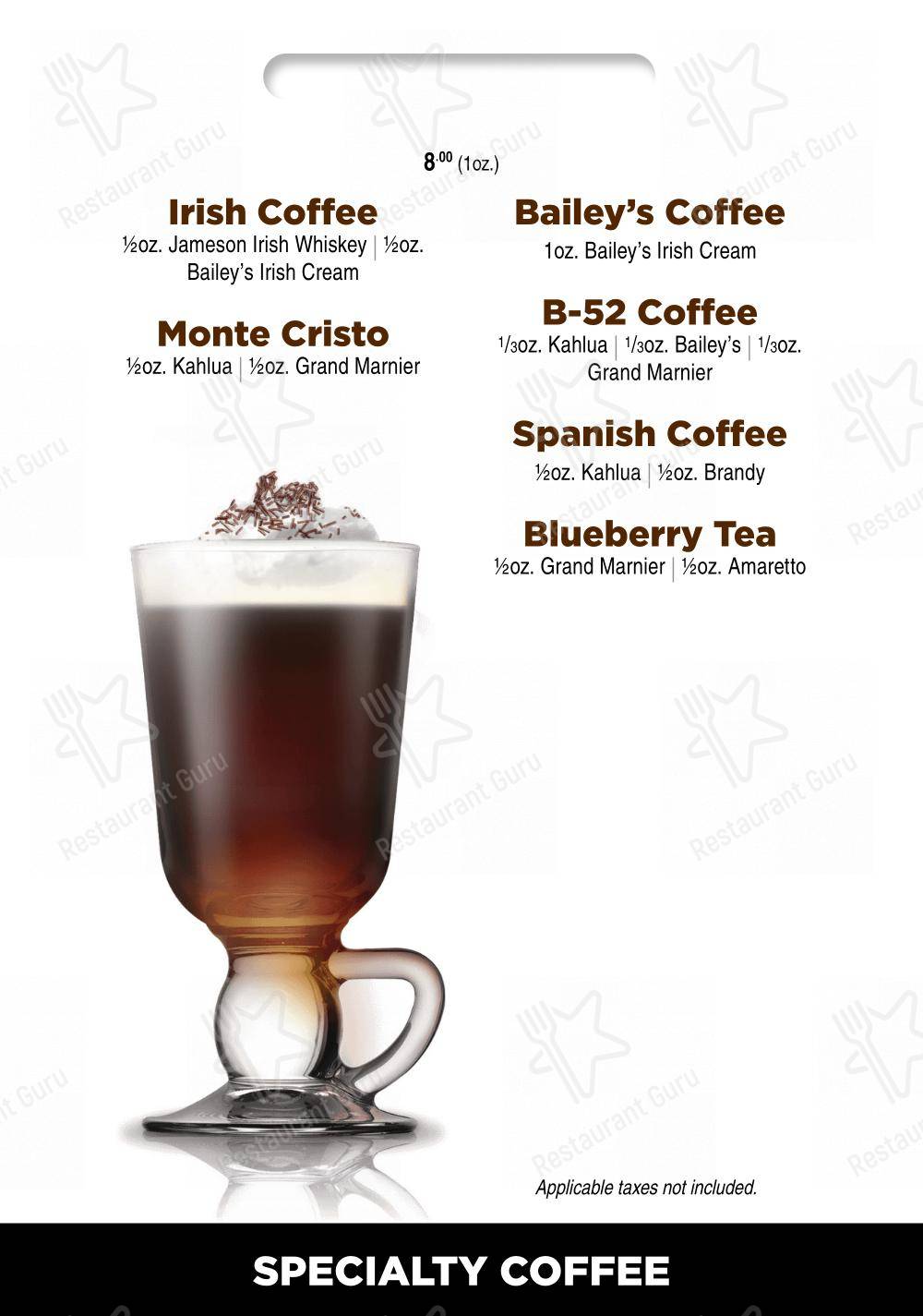 Menu pour Portly Piper Pub Ajax - plats et boissons