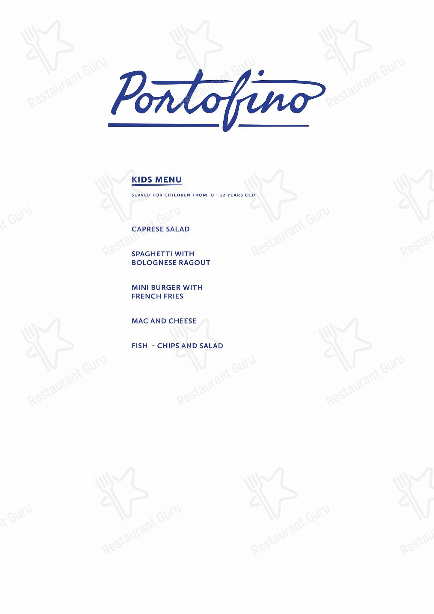菜单 per Portofino ristorante