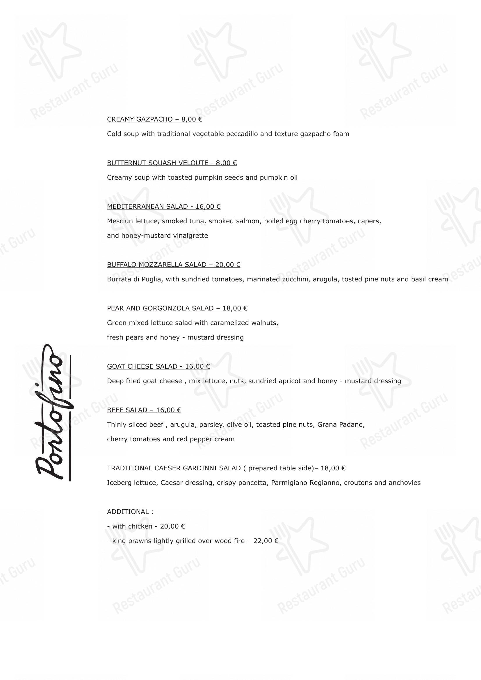Portofino in Spalato - Menu