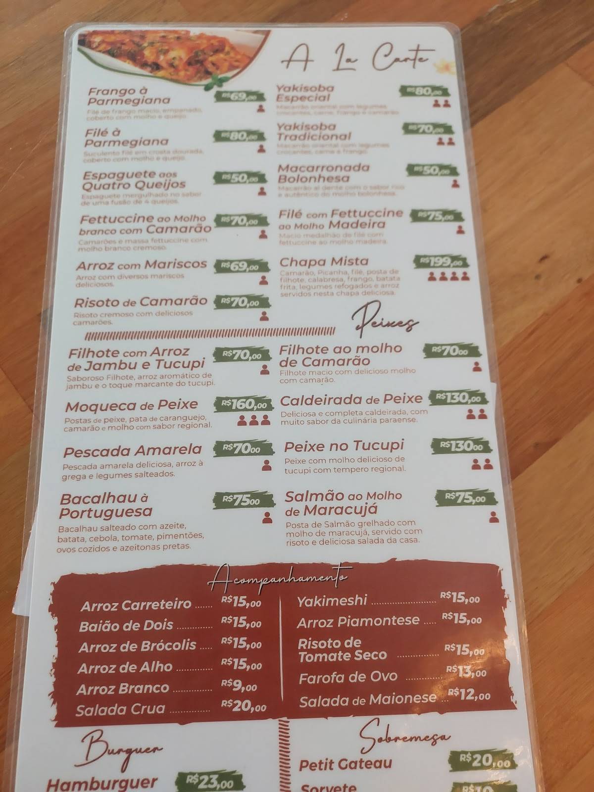Prajá Gastronomia cardápio