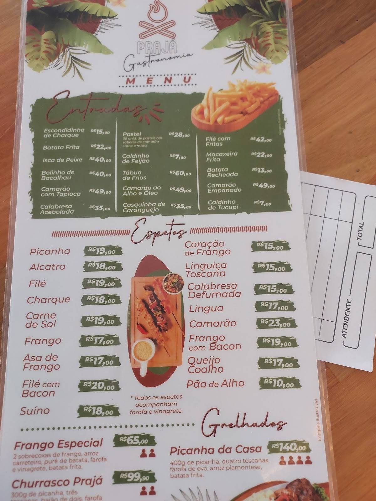 Prajá Gastronomia cardápio