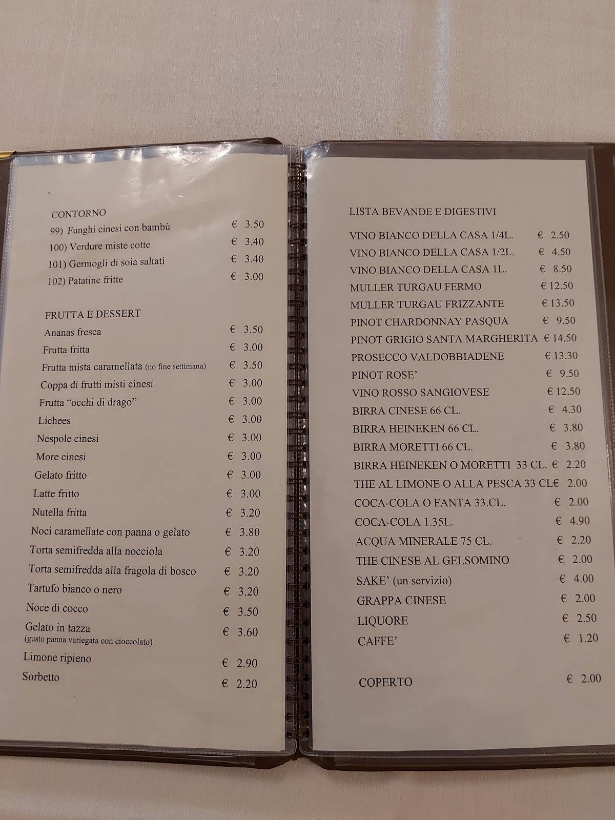 Menu di Ristorante Primavera 