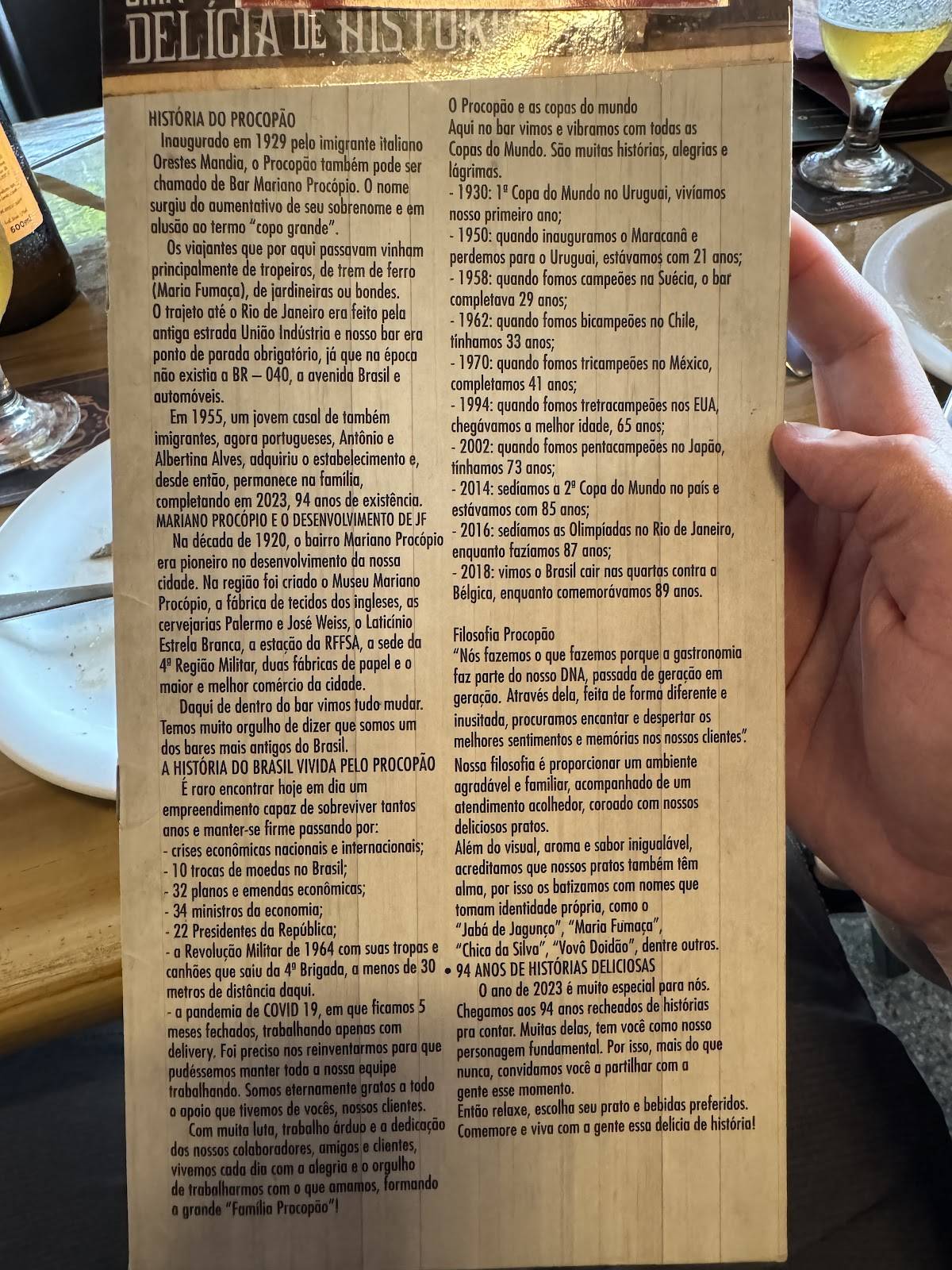 Procopão cardápio