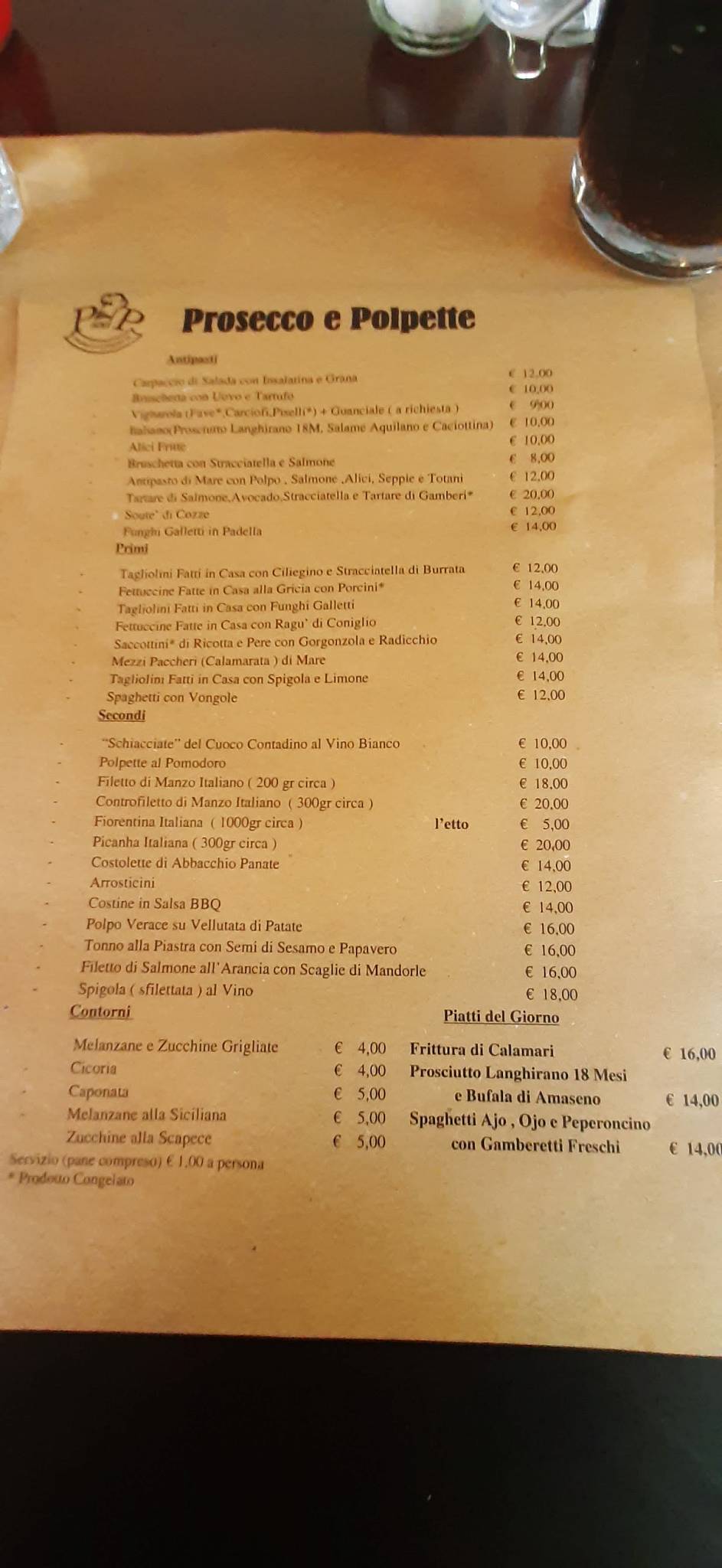 Menu di Osteria Pignatelli 