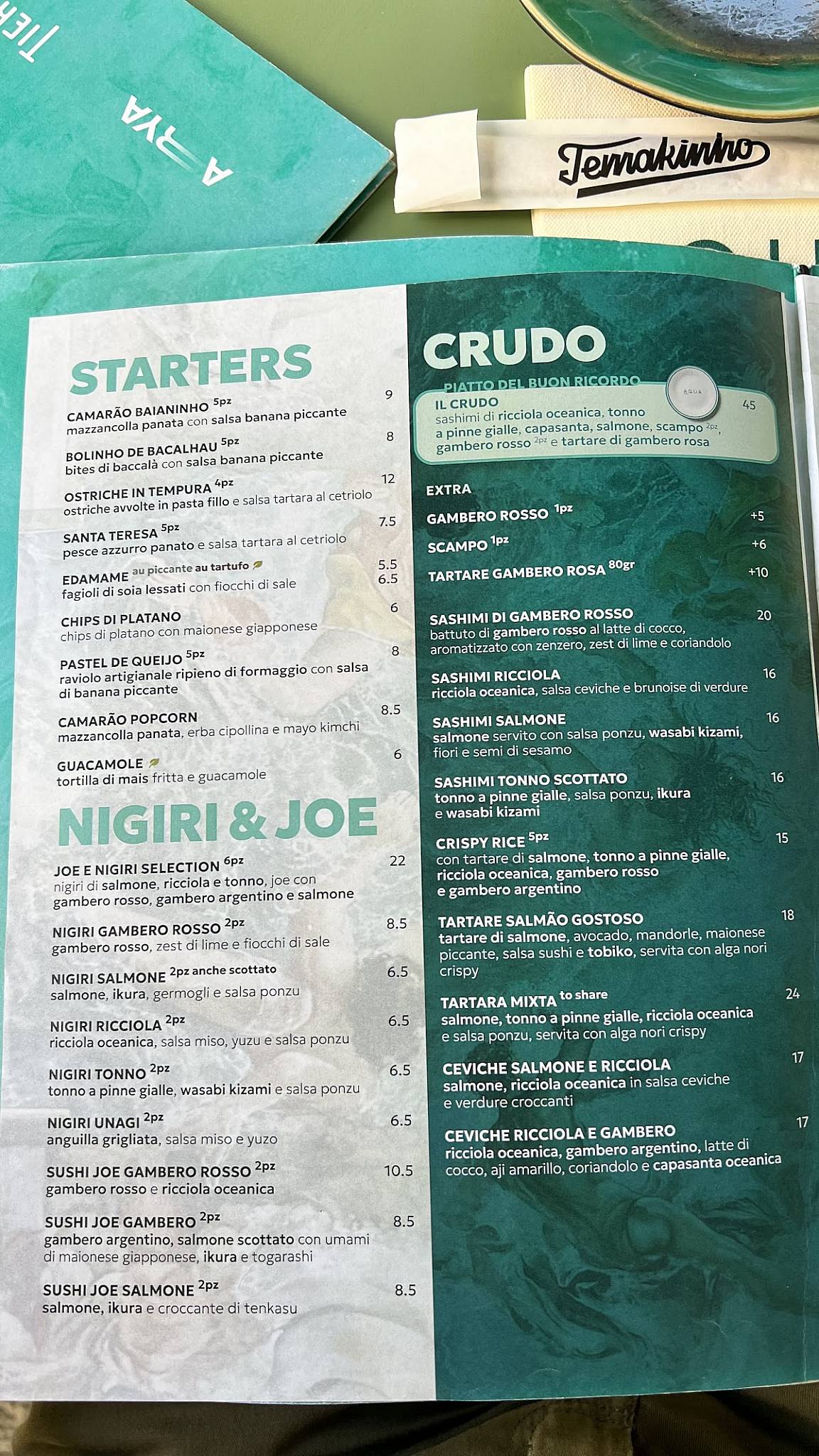 Menu di Aqua By Temakinho 