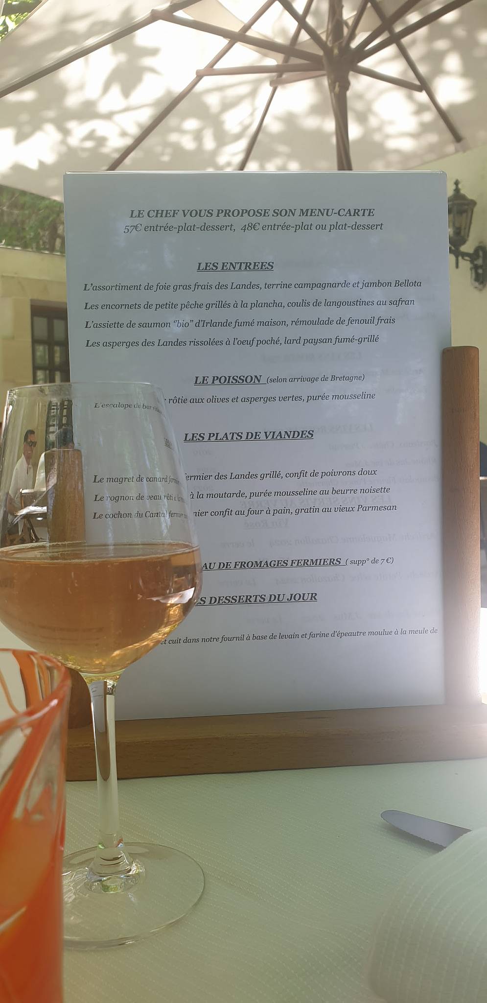 Menu de Au Cœur de la Forêt