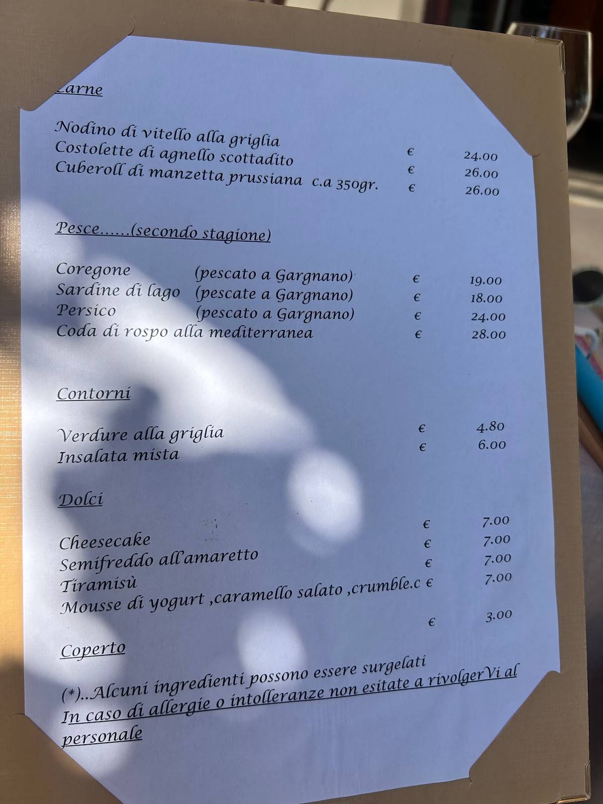 Menu di Ristorante Lido 