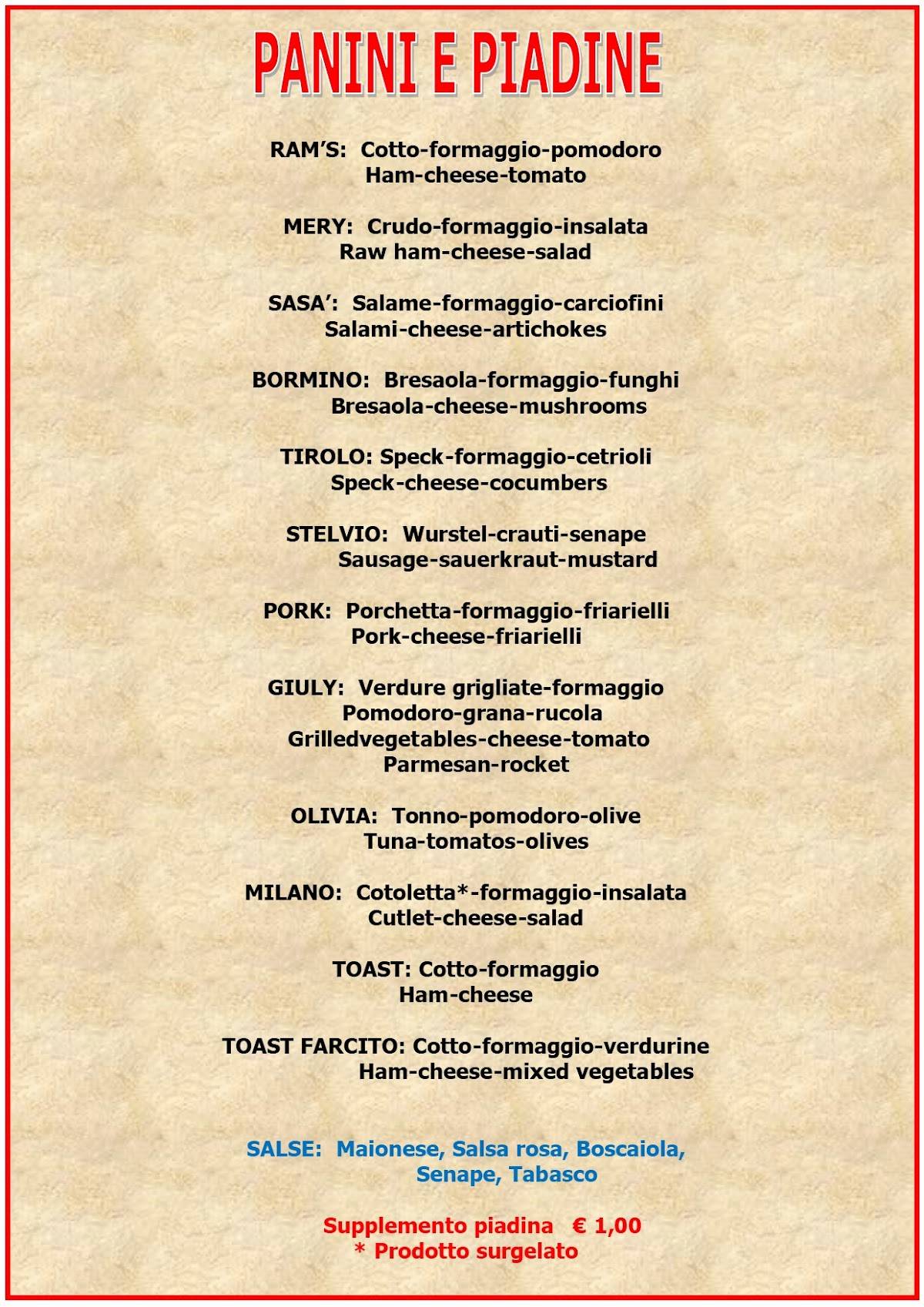 Menu di Bar The Ram's 