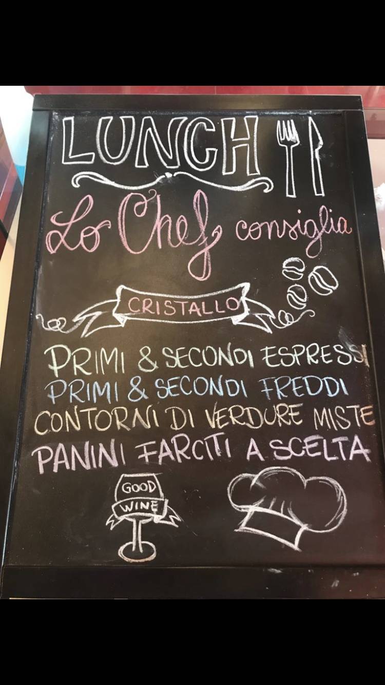 Menu di Caffè Cristallo 