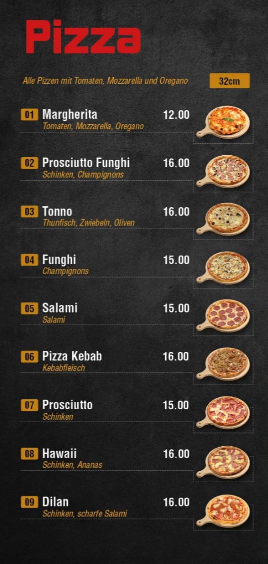 Menu di Bahnhof Pizza Kebap Pasta 
