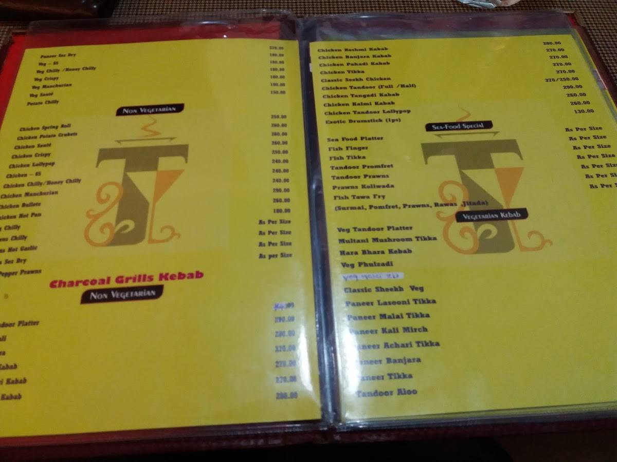 Hotel Tushar Nx menu