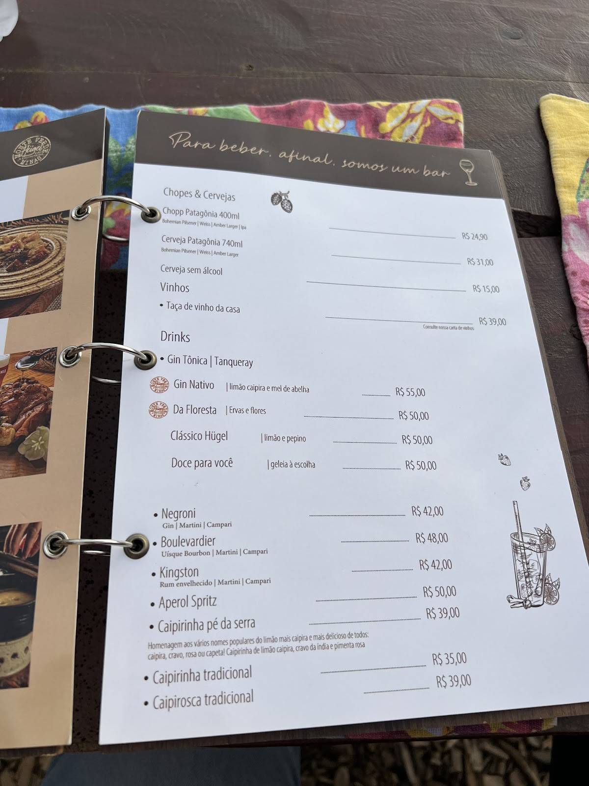 Hügel Bar cardápio