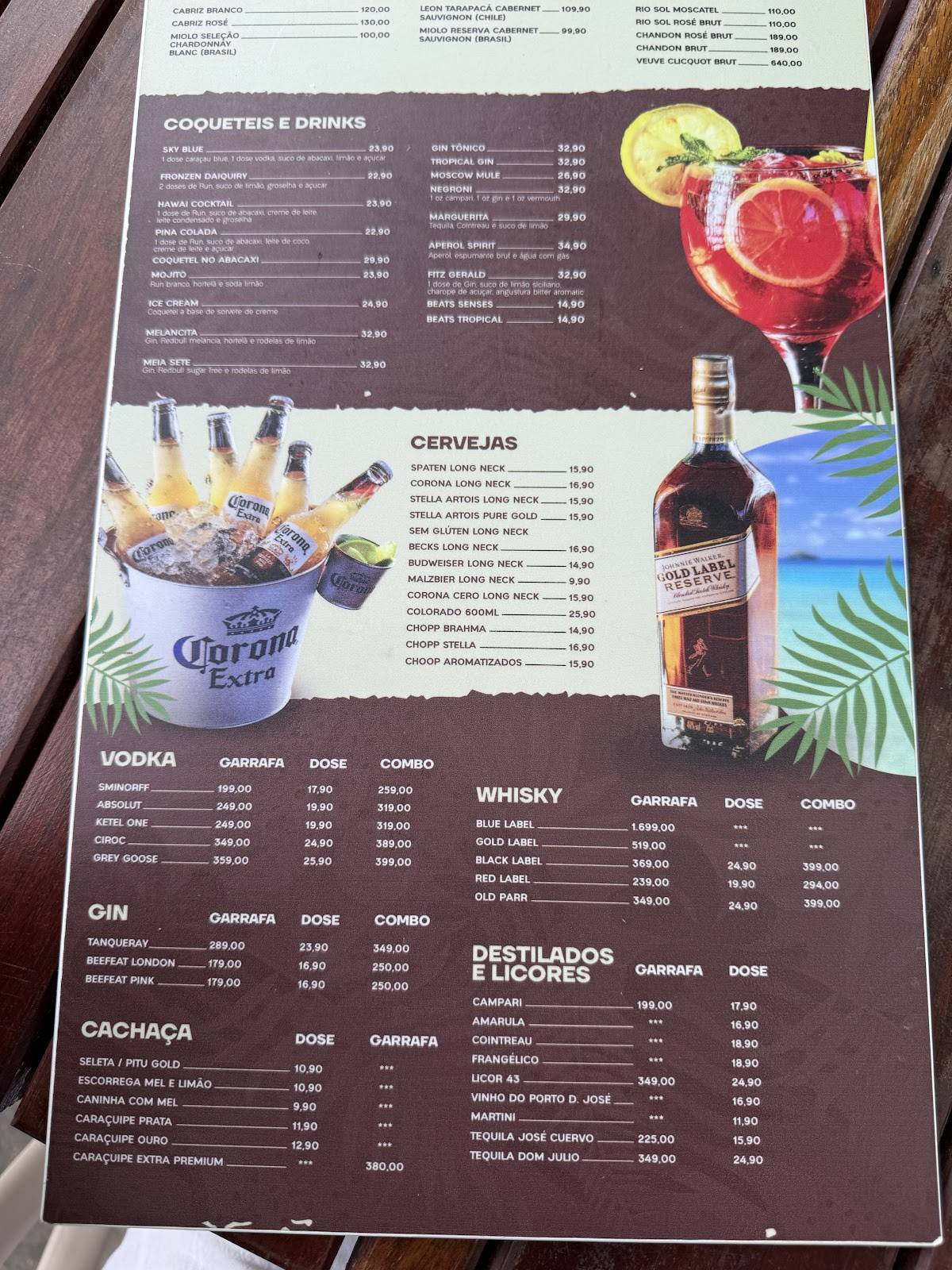 Kanoa Beach Bar cardápio