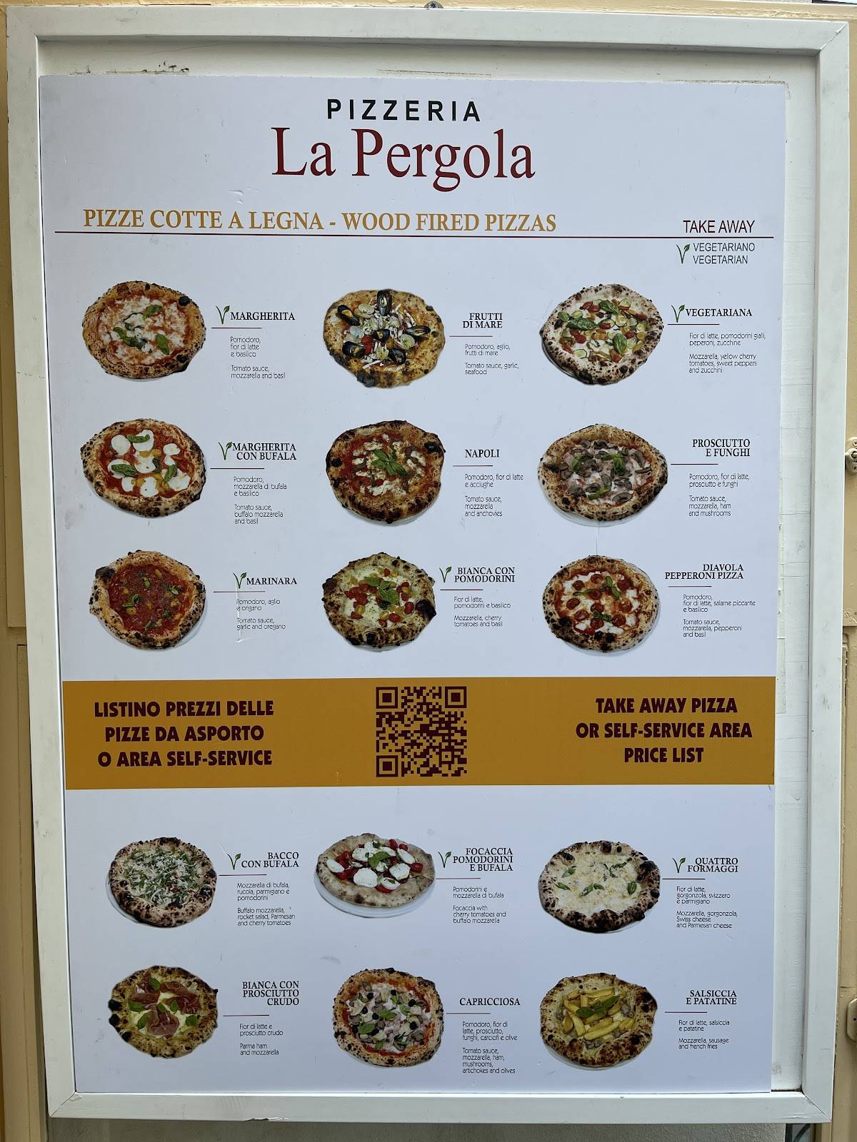 Menu di La Pergola 