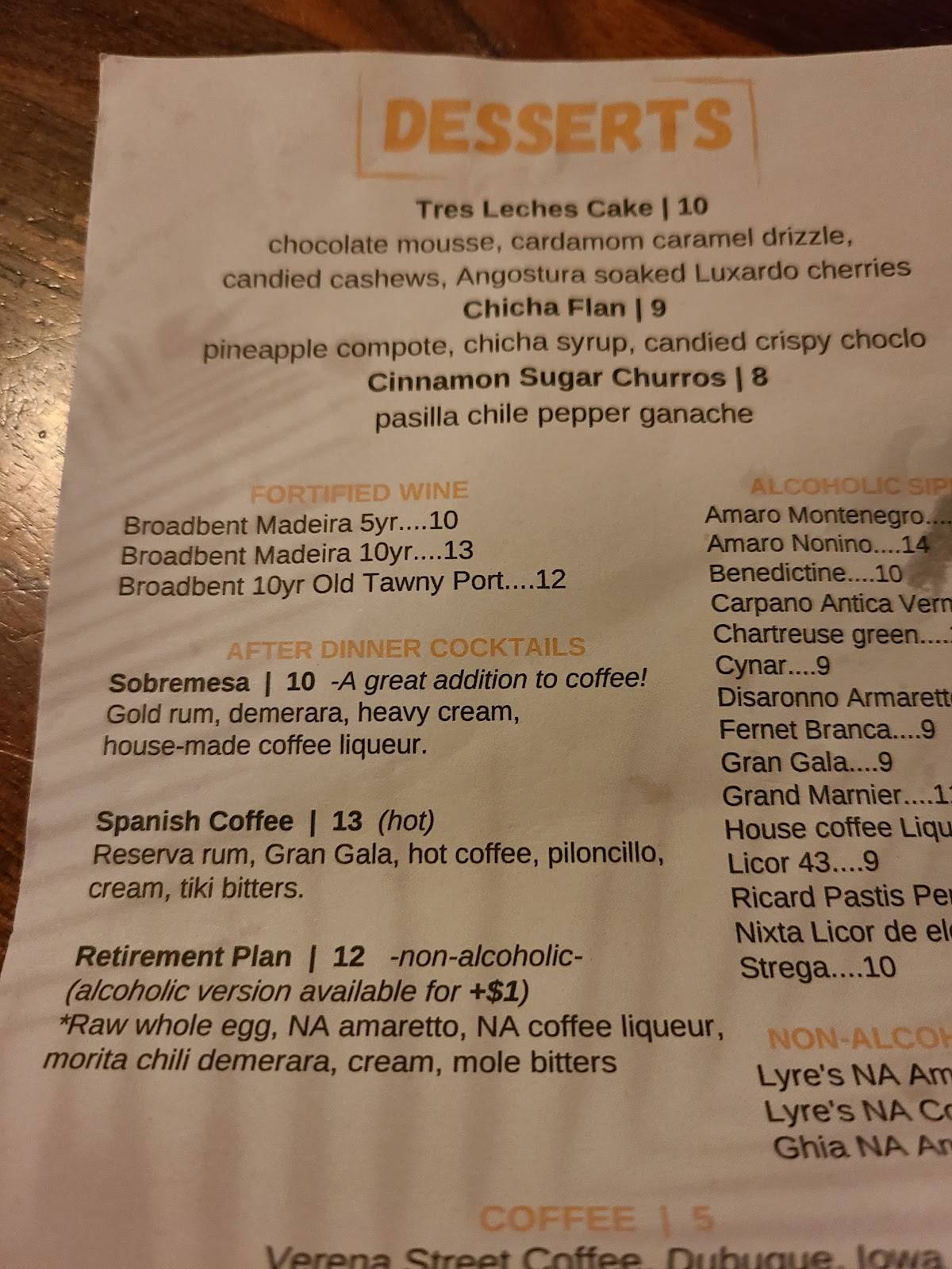 Menu at Lacayo Restaurant, Cedar Rapids