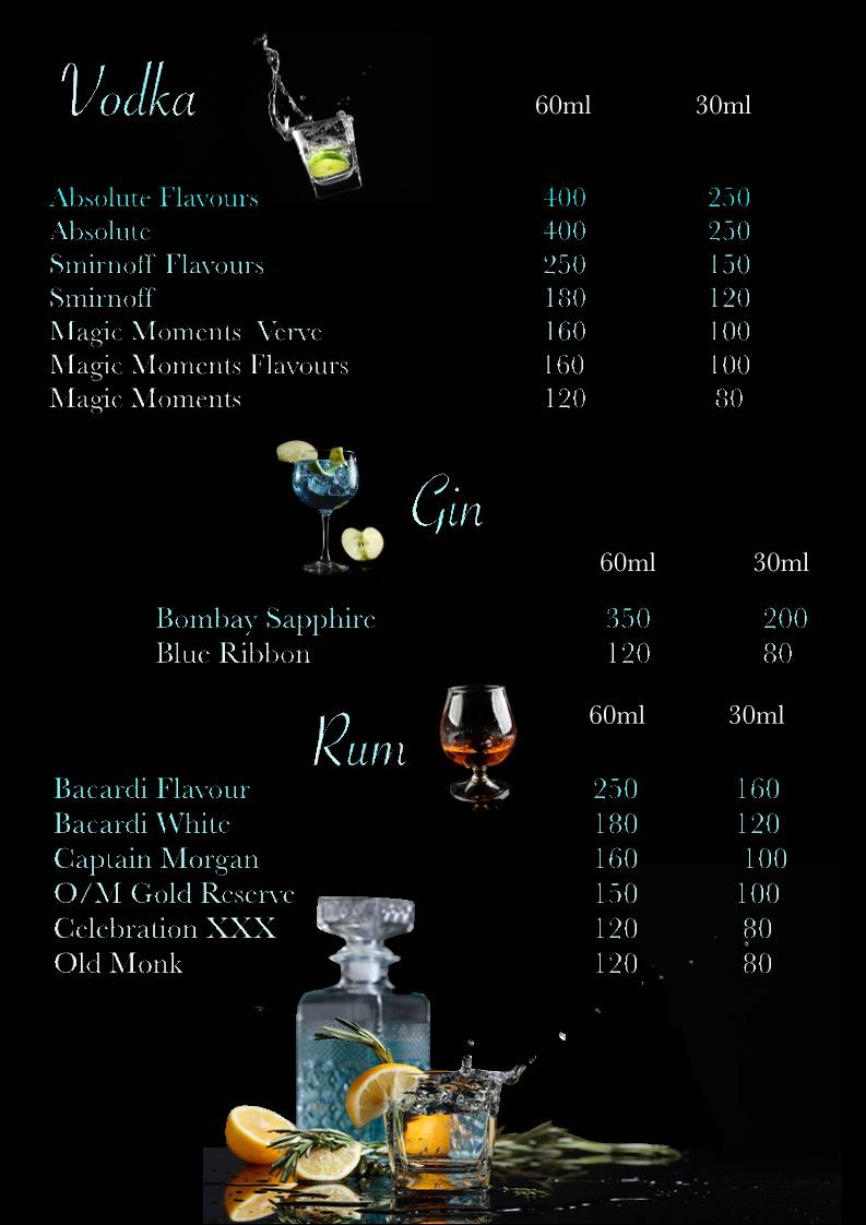 Limelight Restaurant & Bar menu