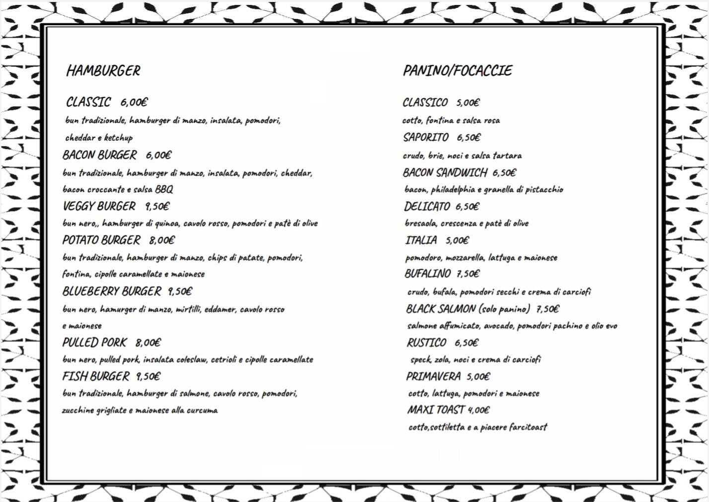Menu di Lino's Coffee Vanzaghello 