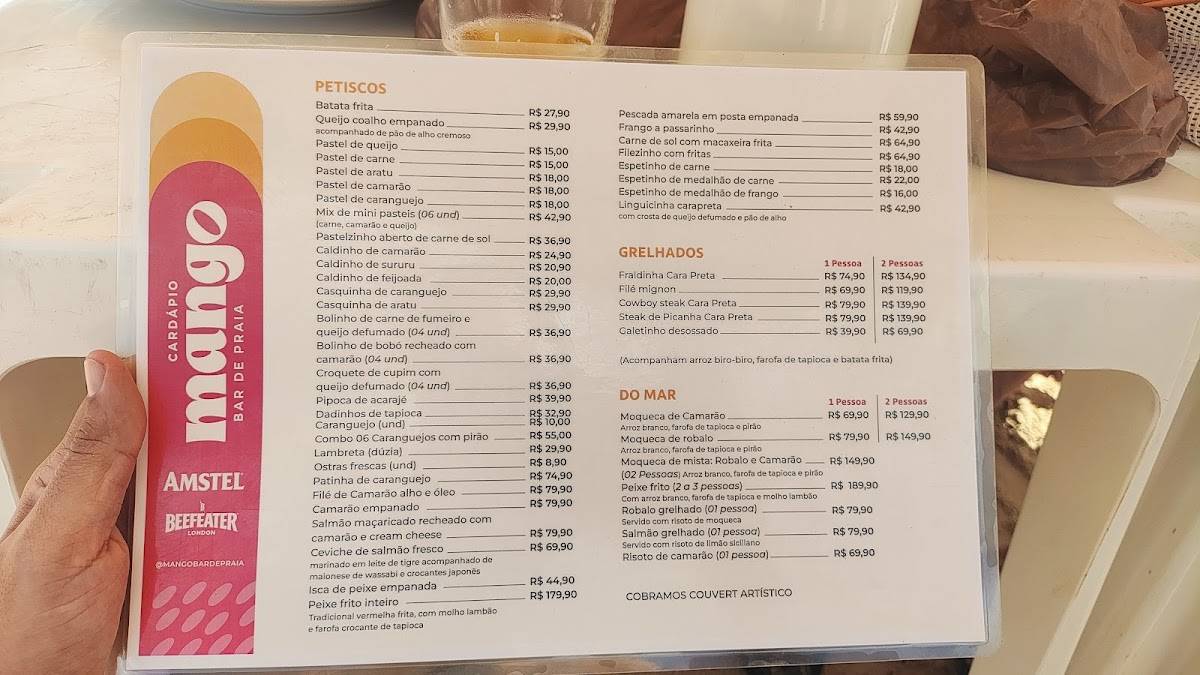 Mango Bar de Praia cardápio