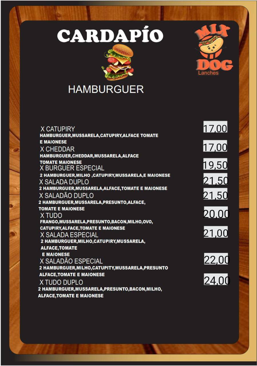 Mix Dog Lanches cardápio