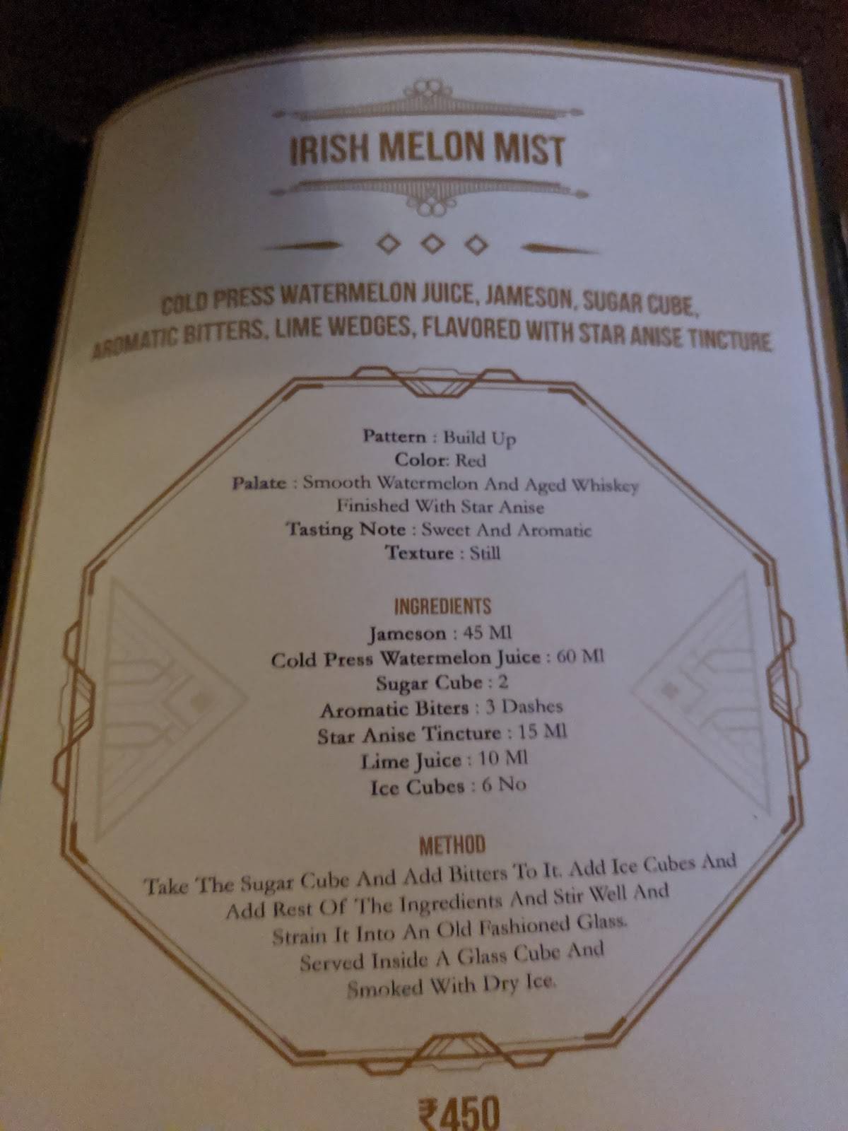 OVER THE MOON menu