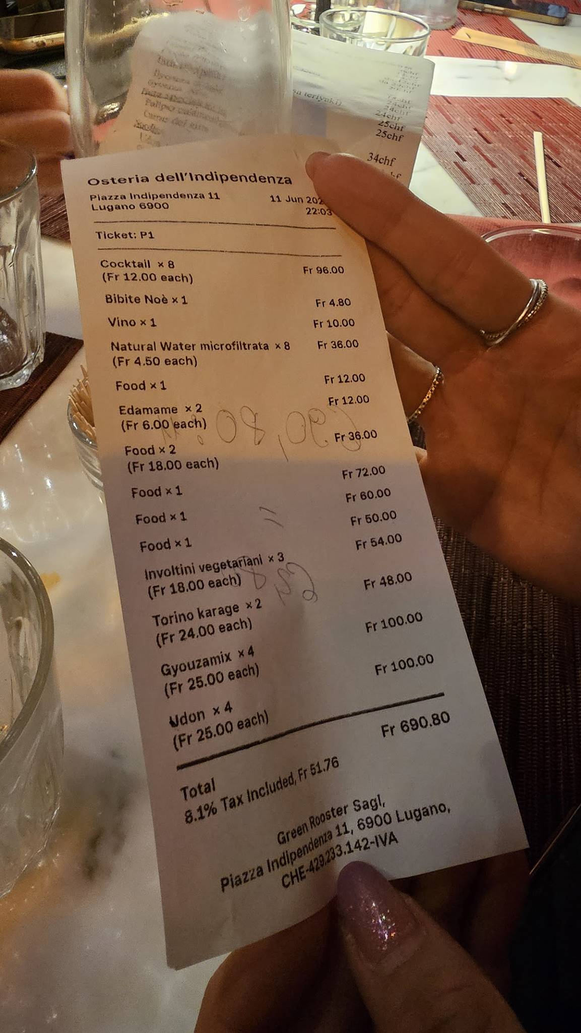 Menu di Osteria dell'Indipendenza 