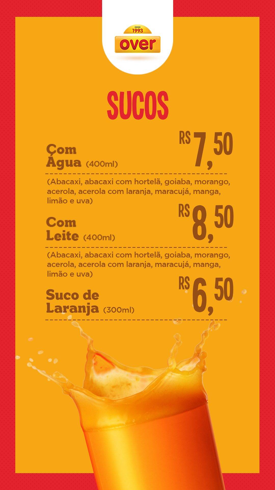 Over cardápio