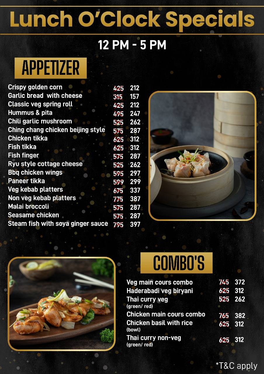 RYU Bar menu