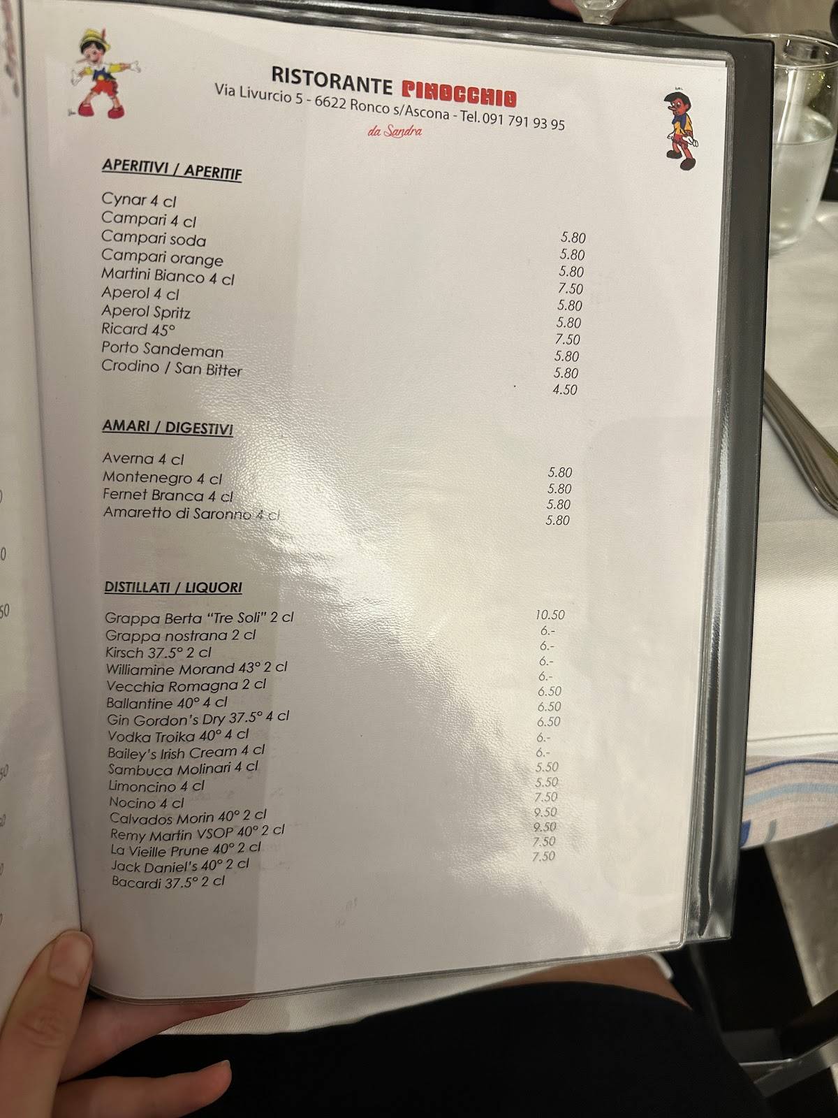 Menu di Ristorante e Bar AL TORCHIO 