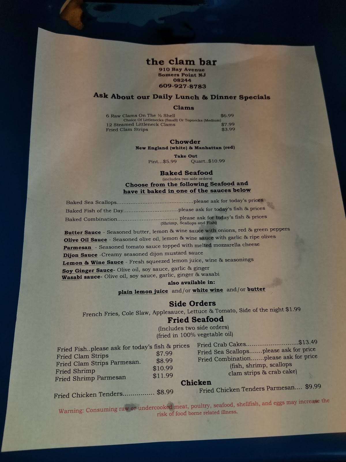 Cockeyed Clam Restaurant Menu - 31nvrxf