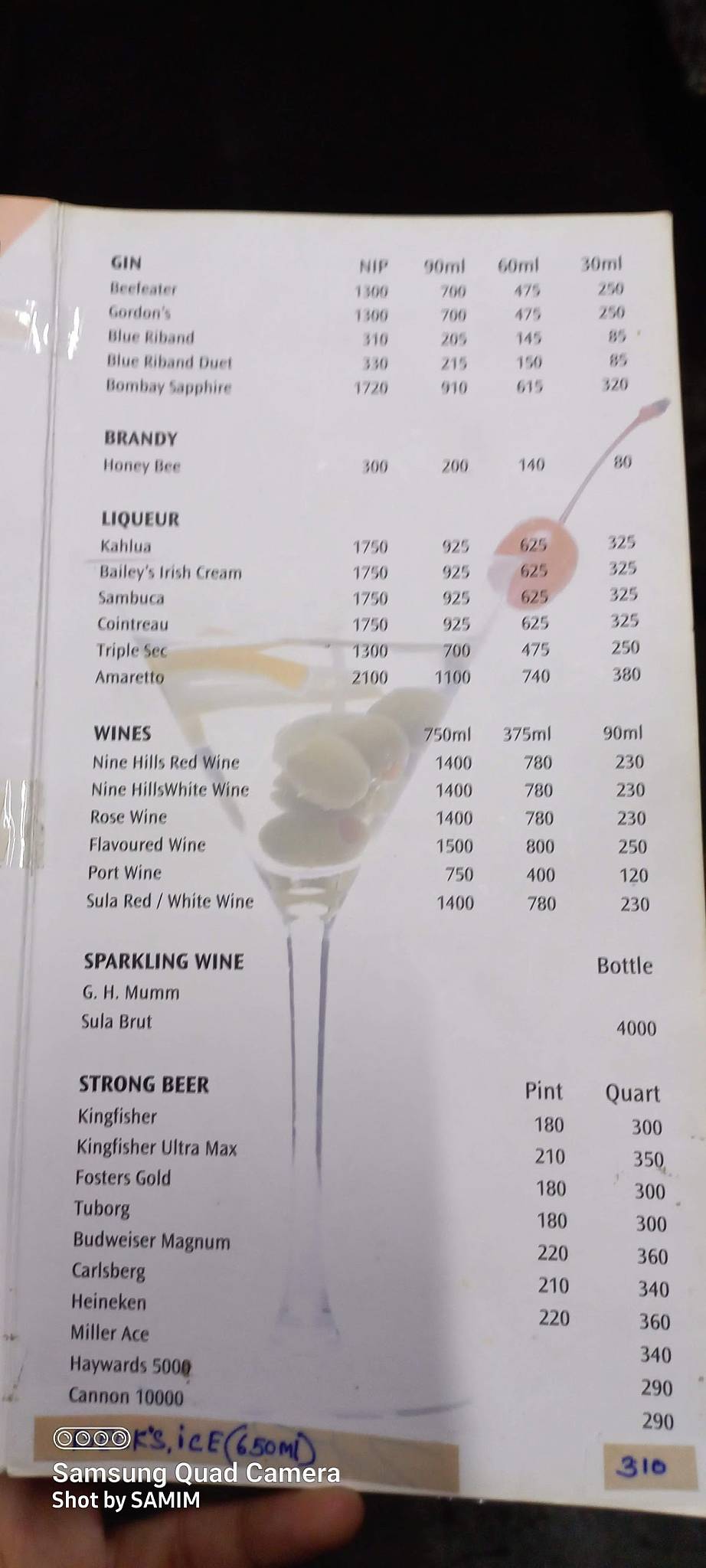 Status Family Rest-O-Bar menu