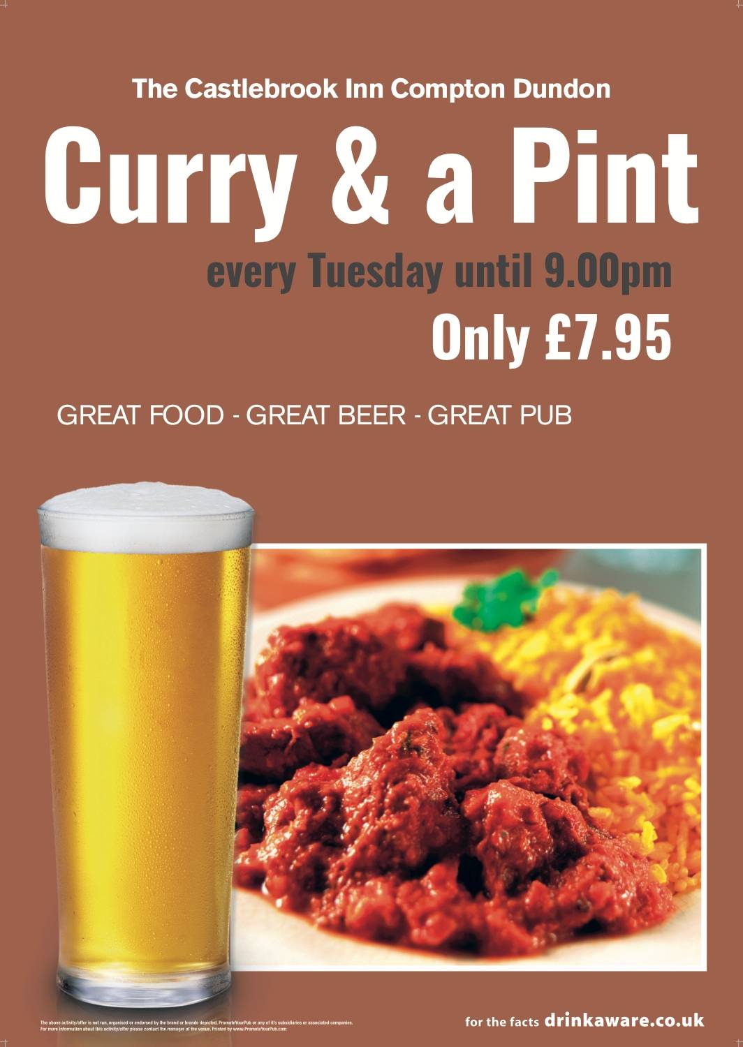 Menu at The Castlebrook Inn pub & bar, Somerton