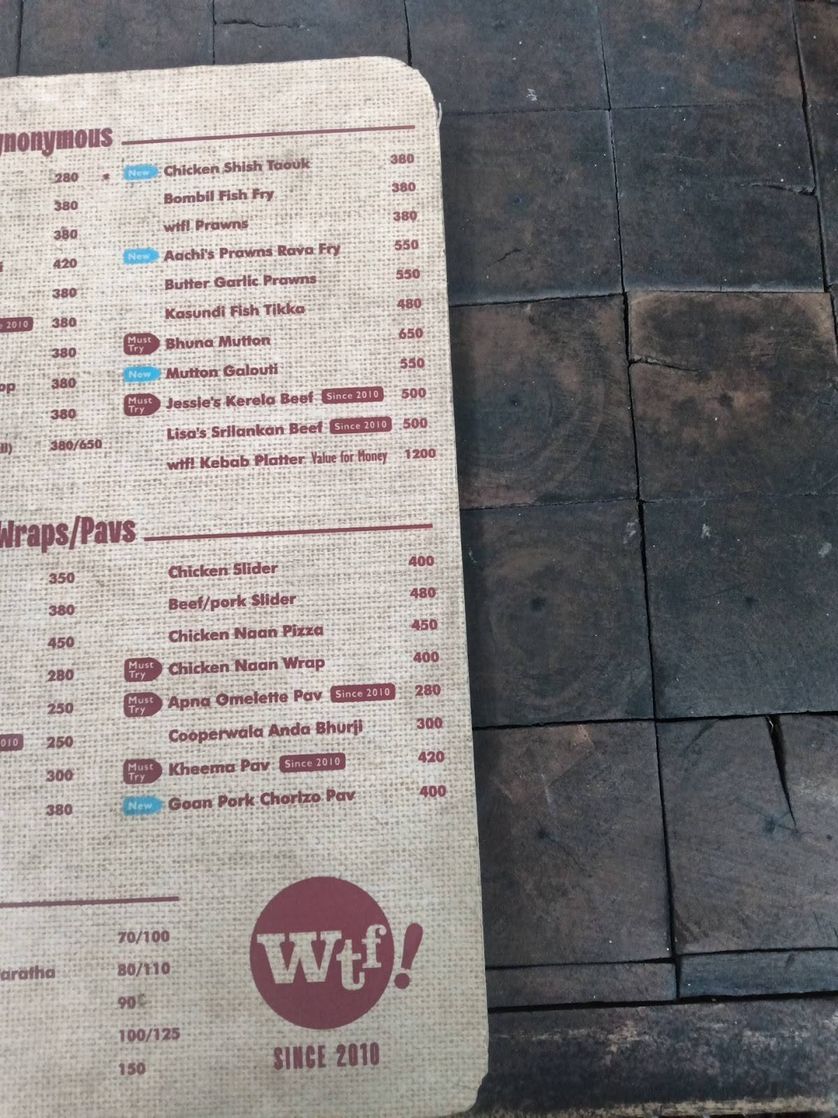 WTF! menu