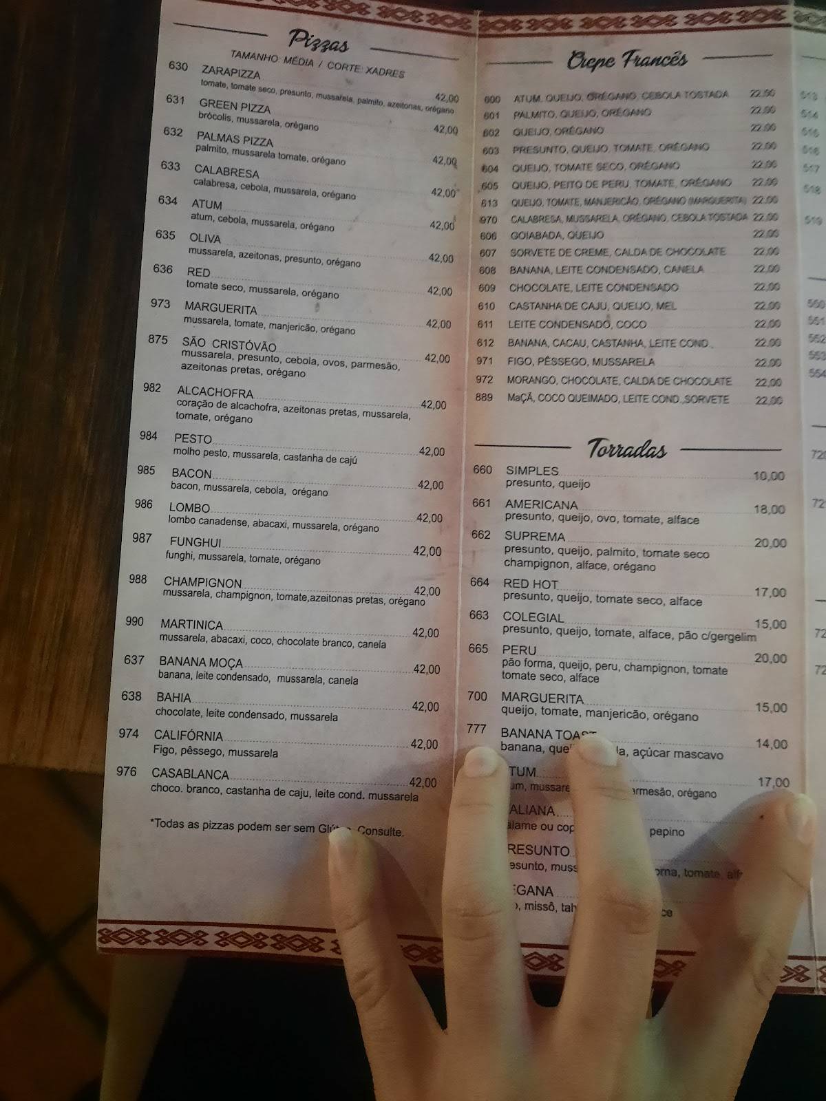 Zarabatana Café cardápio