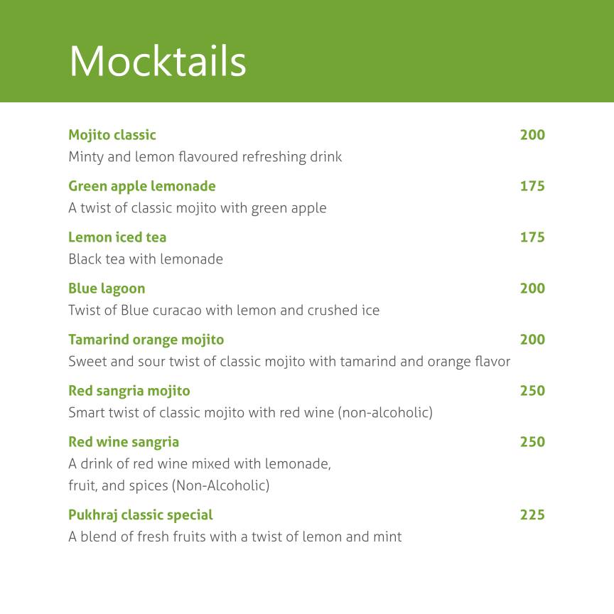Pukhraj Restaurant menu