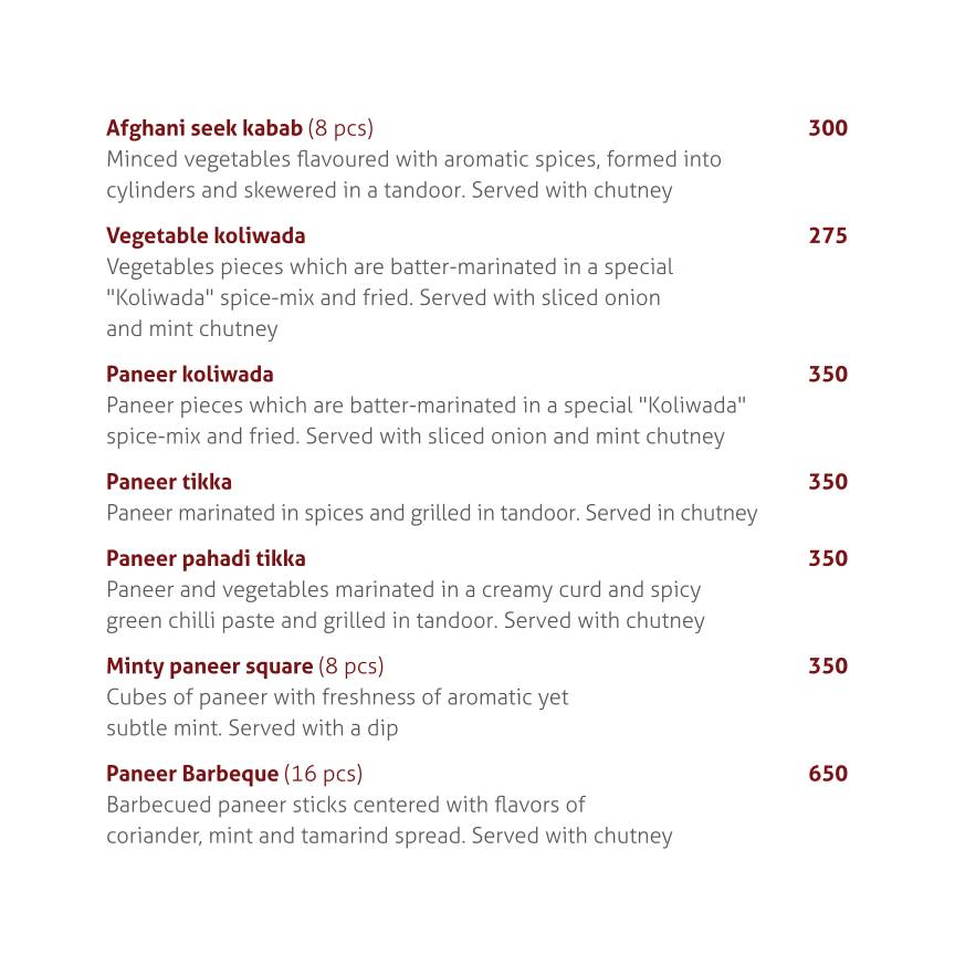 Pukhraj Restaurant menu
