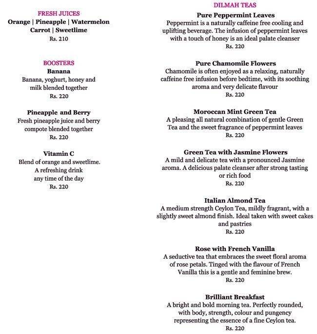 Pune Baking Company menu