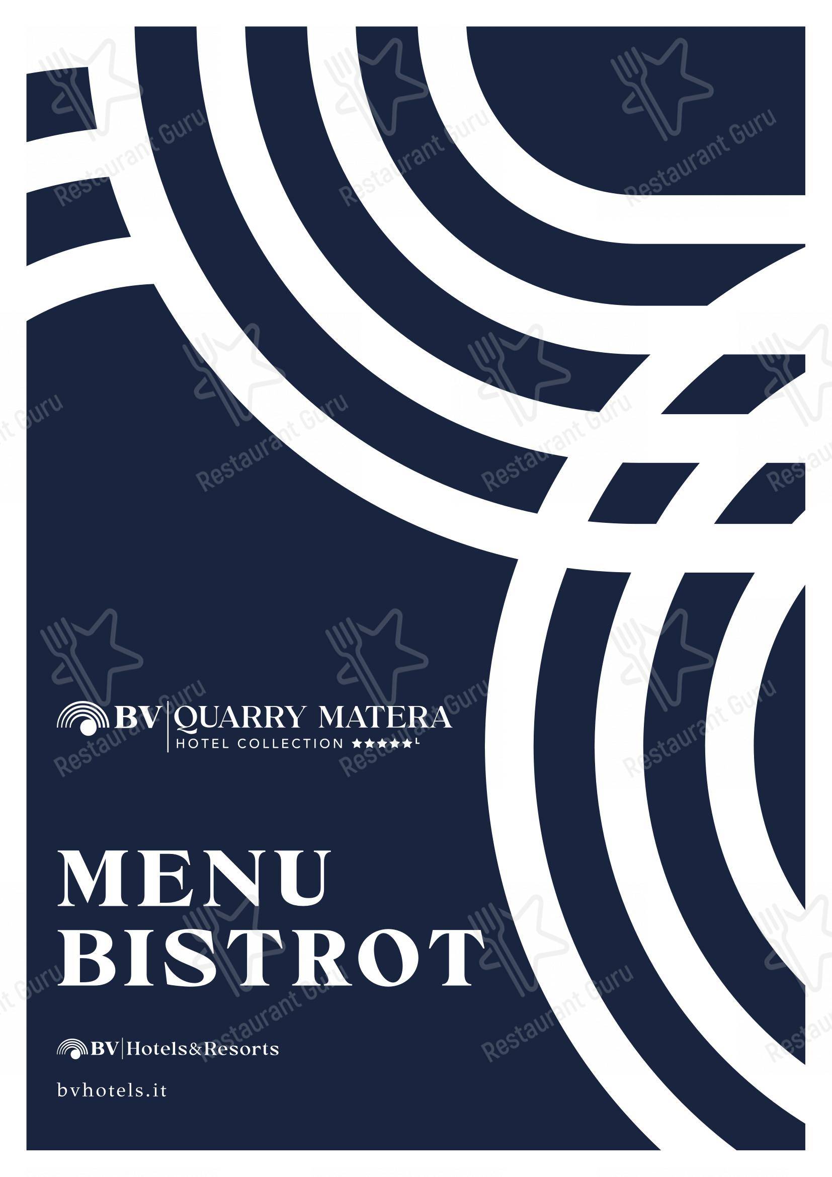 Menu di BV Quarry Rooftop Terrace Matera - Restaurant Garden Inn - Крафт меню