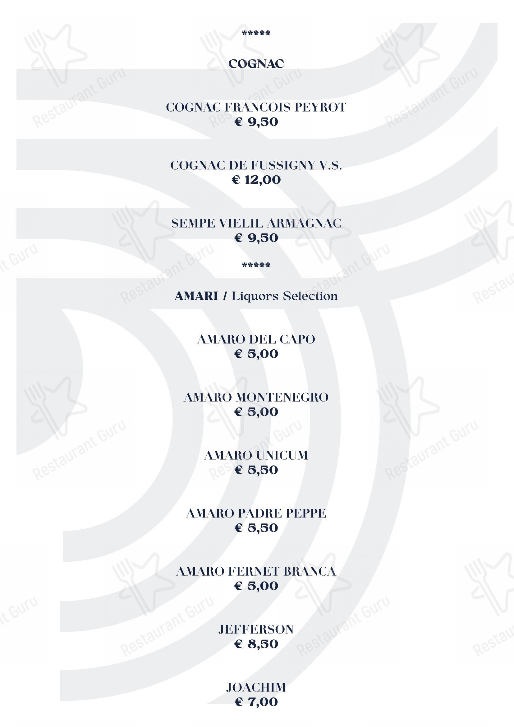 Menu di BV Quarry Rooftop Terrace Matera - Restaurant Garden Inn - Ночное меню