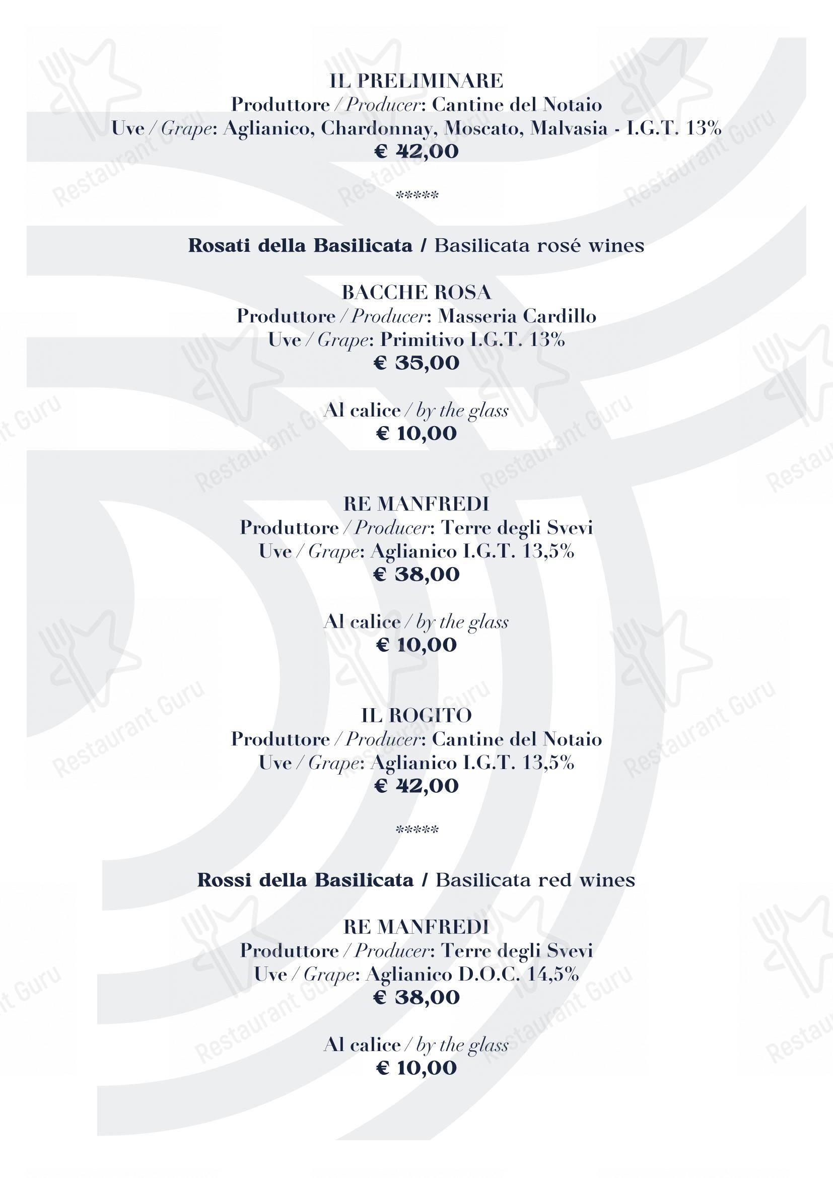 Takeaway Menu per BV Quarry Rooftop Terrace Matera - Restaurant Garden Inn pub & bar