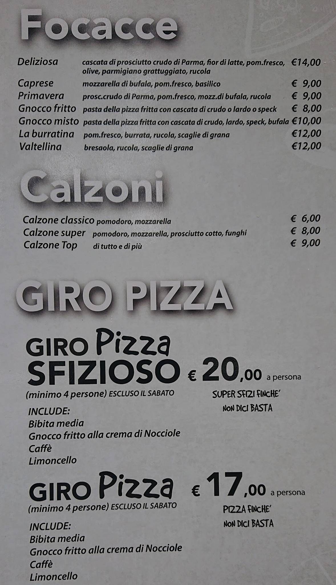 Menu di Quelli Che Ben Pensano 